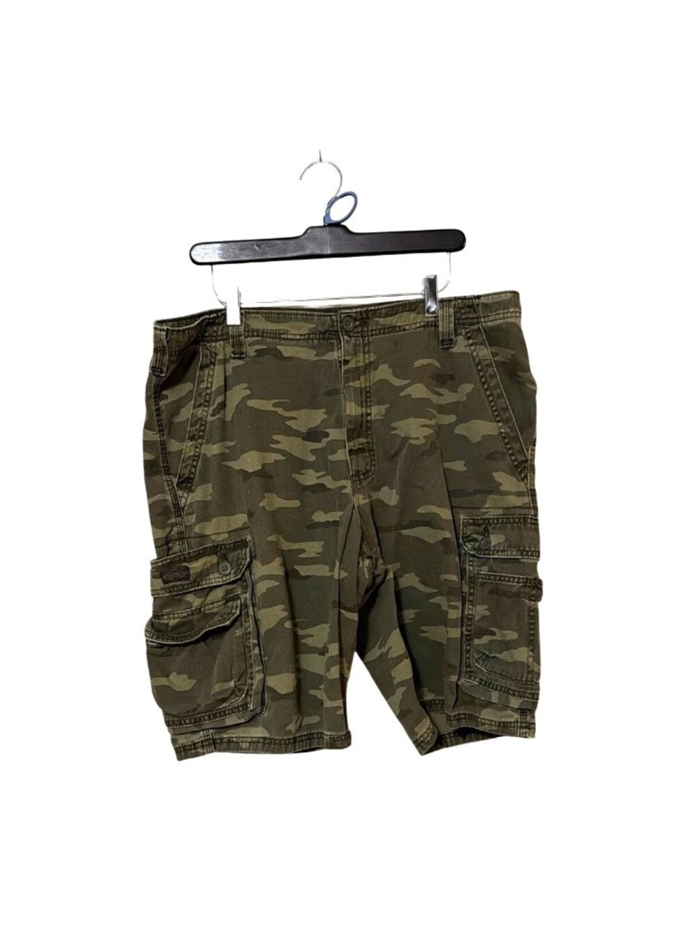 Lee Mens Camo Cargo‎ Shorts Size 38 Green 100% Cotton Casual Outdoor Wear